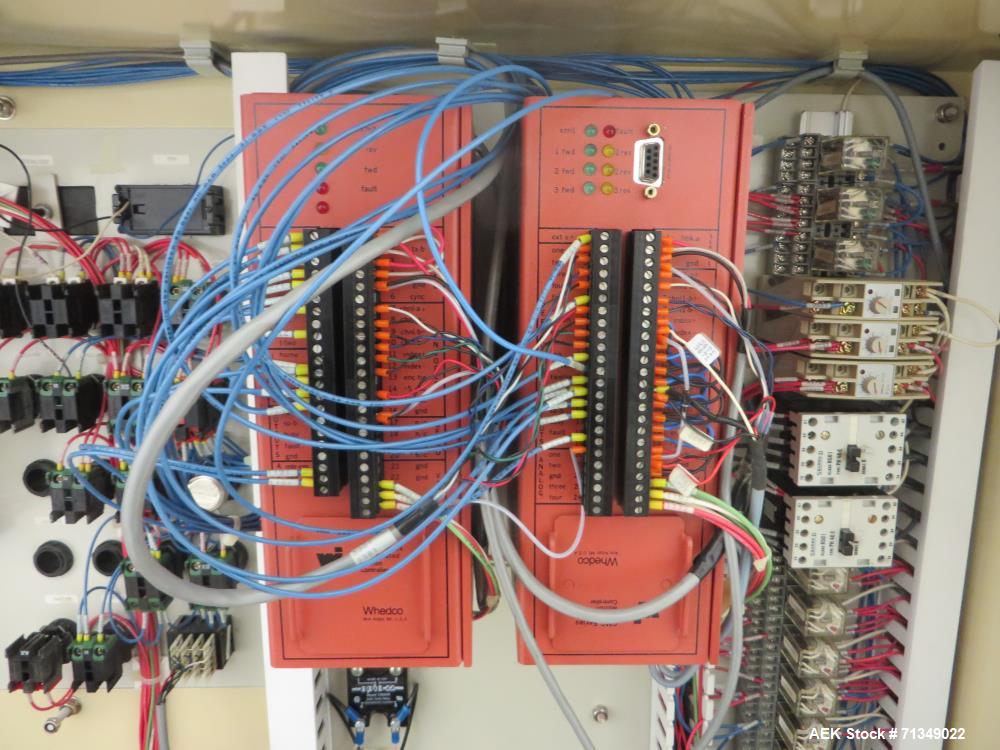 Used FMC Model WSD-20 Automatic stainless steel Servo Flo horizontal wrapper capable of speeds to 150 packages per minute  depending on materials and application. Package size: up to 18" in Length; u...