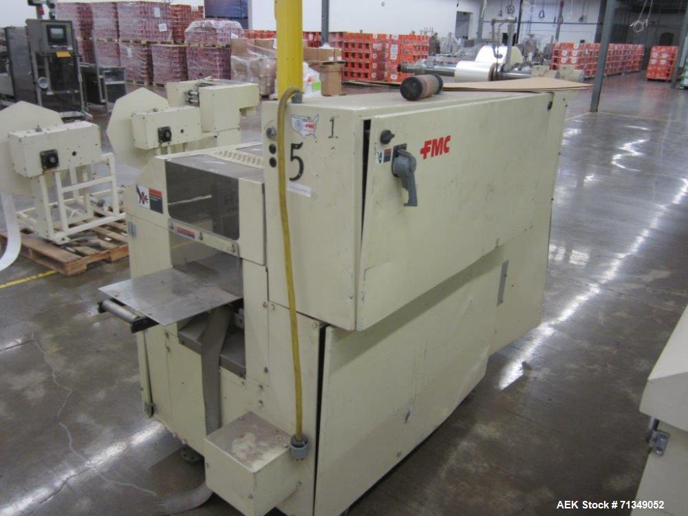 Used FMC Model WSD-20 Automatic Stainless Steel Servo Flo Horizontal Wrapper. PARTS MACHINE ONLY, MISSING INFEED.
