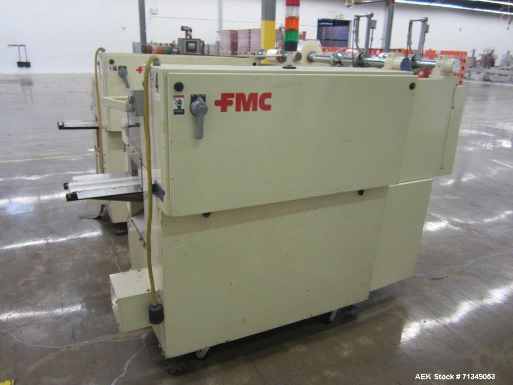 Used FMC Model WSD-20 Automatic Stainless Steel Servo Flo Horizontal Wrapper. PARTS MACHINE ONLY, MISSING INFEED.