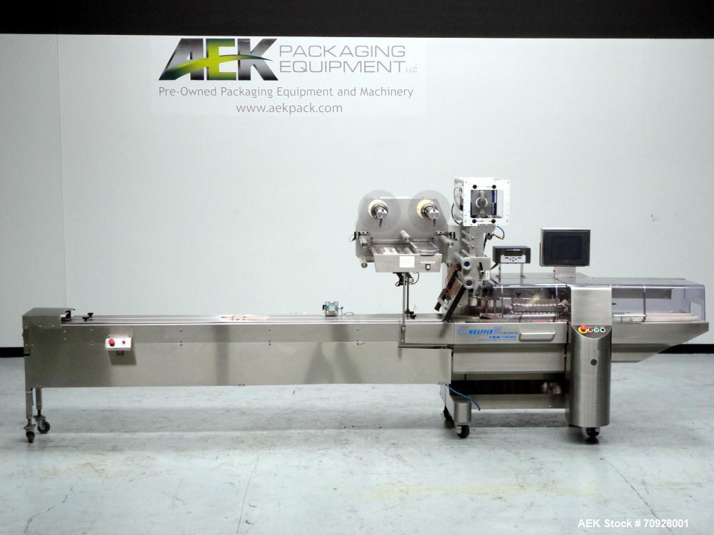 Used Fuji Model FW3400 Alpha VI Horizontal Wrapper. Built 6/2007. Capable of speeds from 10-300 packages per minute and is now configured 1-up. Product size range: length 1.5" - 17.5", width up to 14...