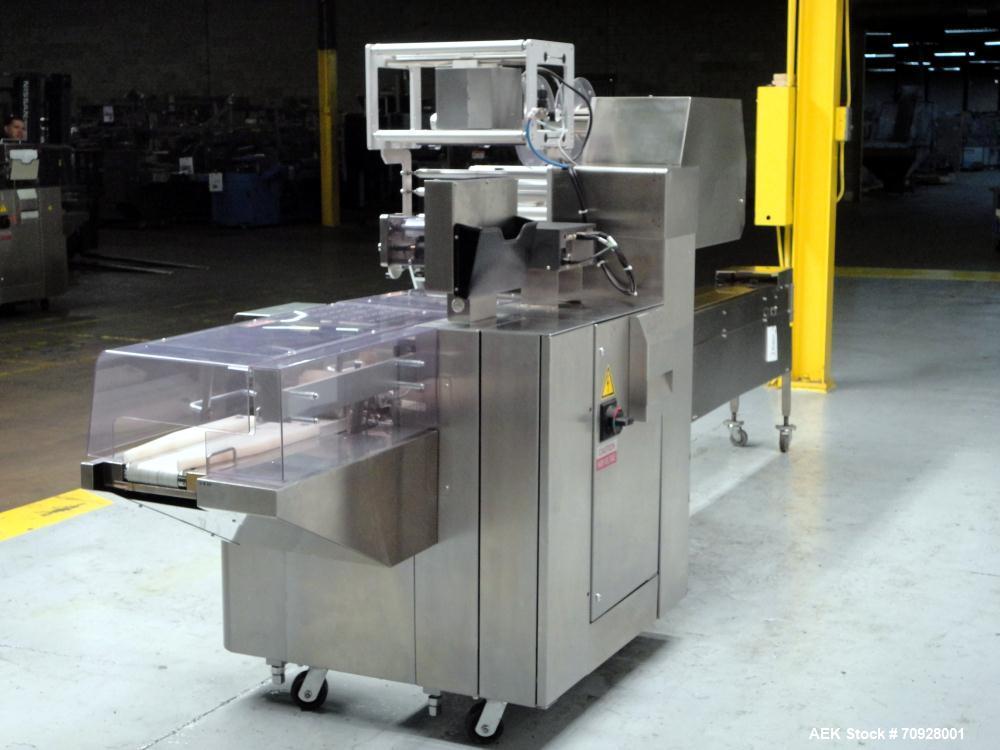 Used Fuji Model FW3400 Alpha VI Horizontal Wrapper. Built 6/2007. Capable of speeds from 10-300 packages per minute and is now configured 1-up. Product size range: length 1.5" - 17.5", width up to 14...