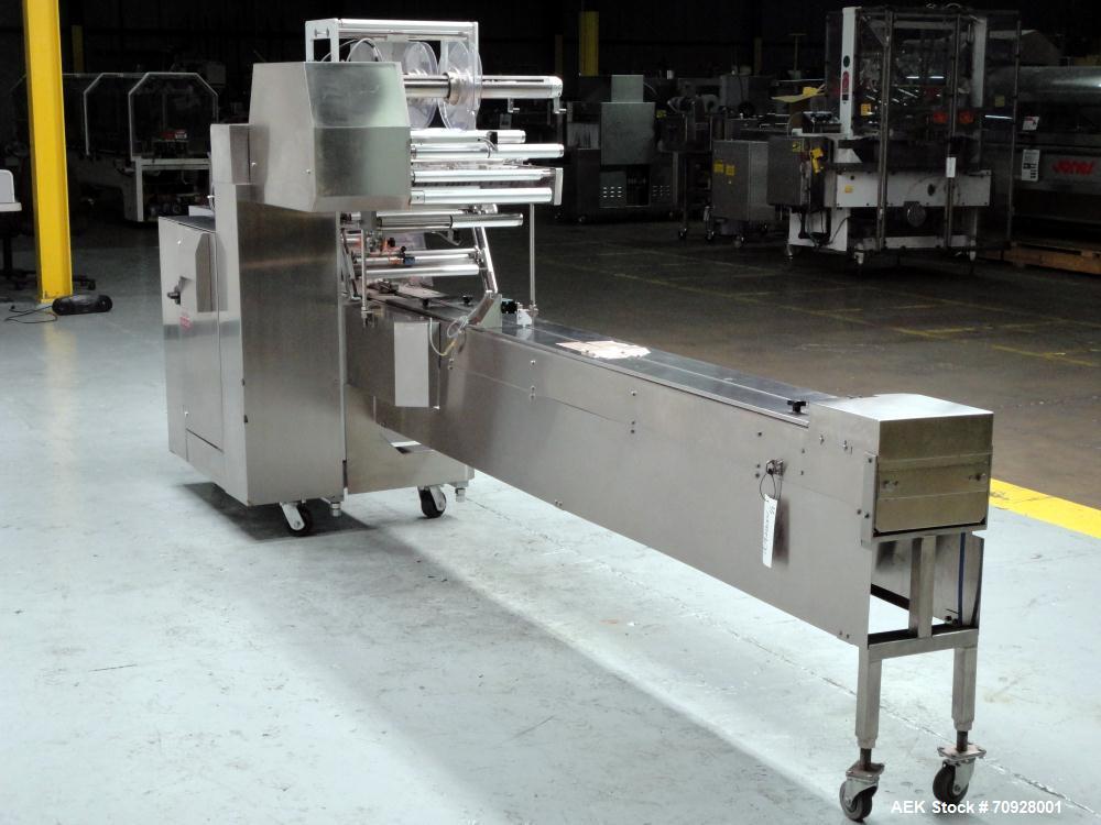 Used Fuji Model FW3400 Alpha VI Horizontal Wrapper. Built 6/2007. Capable of speeds from 10-300 packages per minute and is now configured 1-up. Product size range: length 1.5" - 17.5", width up to 14...