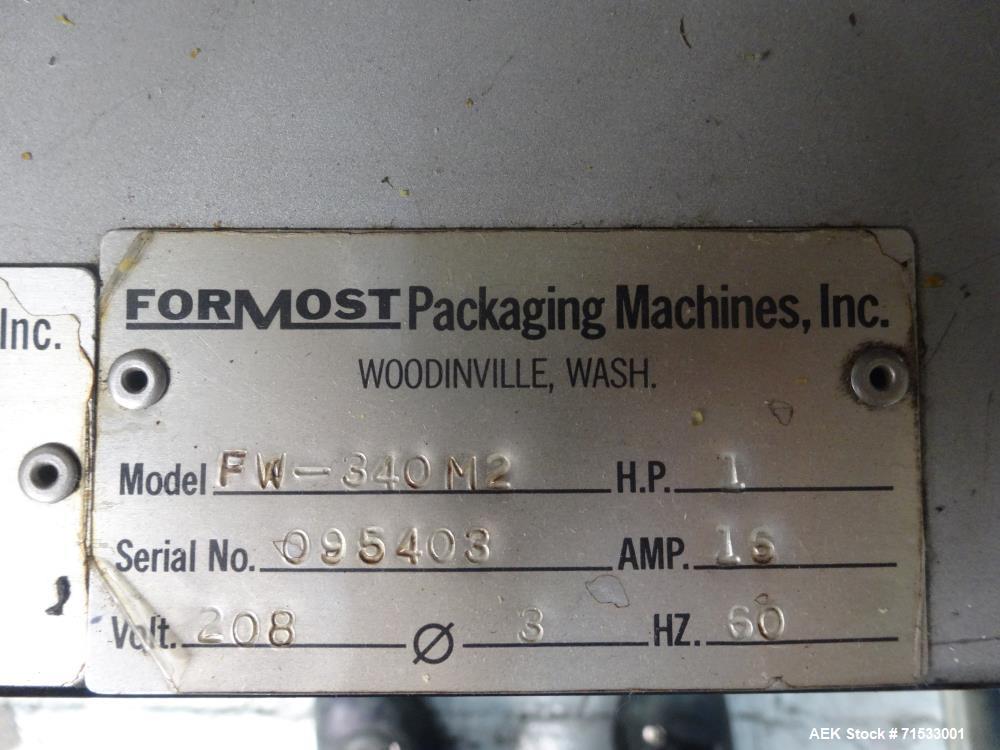 Used Fuji Formost Machinery Model FW-340M2 Horizontal Form Fill Seal Wrapper
