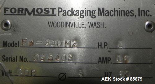 Used Fuji Formost Machinery Model FW-340M2 Horizontal Form Fill Seal Wrapper
