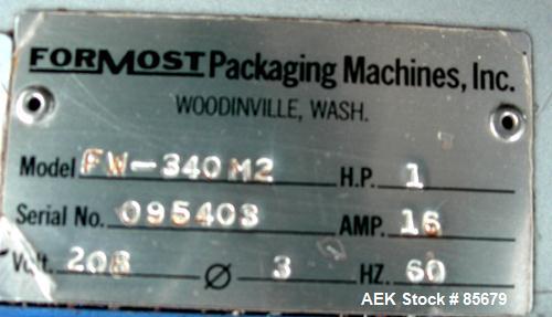 Used Fuji Formost Machinery Model FW-340M2 Horizontal Form Fill Seal Wrapper