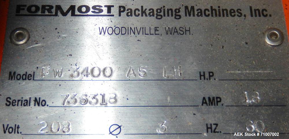 Used Fuji Formost Model FW-3400 Alpha V Horizontal Form, Fill & Seal Wrapper.