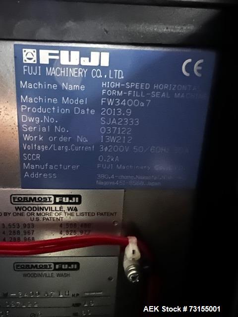 Fuji Formost Model FW3400 Alpha 7 LH Horizontal Form, Fill & Seal Flow Wrapper
