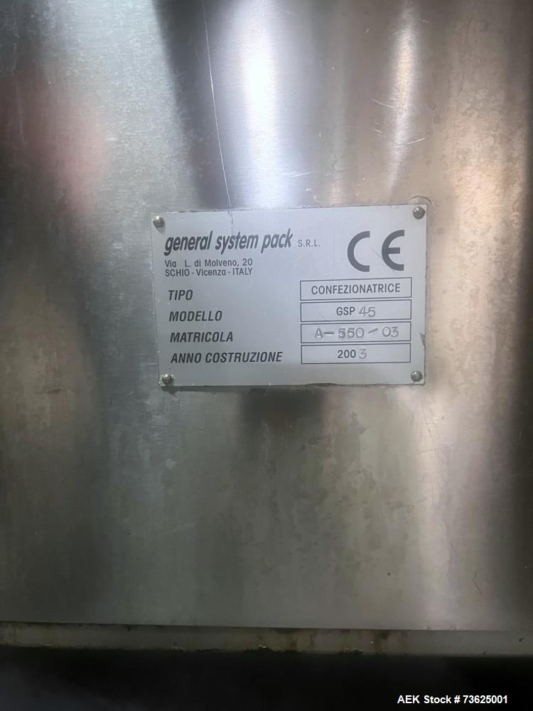 Used General System Pack GSP45 Horizontal Flow Wrapper – 60 PPM Packaging Machine (2003)