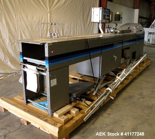Used Hayssen Gas Fush Horizontal Wrapper, Model RT-1000 R. Capable of speeds up to 160 packages per minute. Inverted seal with Accutrac film feed system. Package size range: length 4.25" to 14", widt...