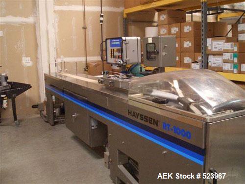USED: Hayssen RT1000 MAP horizontal wrapper (horizontal form, filland seal machine) capable of speeds up to 160 ppm. Inverted seal withAccutrac film feed system. Package size range: length 4.25" to 1...