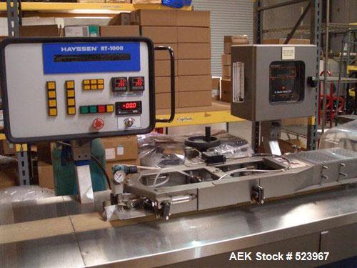 USED: Hayssen RT1000 MAP horizontal wrapper (horizontal form, filland seal machine) capable of speeds up to 160 ppm. Inverted seal withAccutrac film feed system. Package size range: length 4.25" to 1...