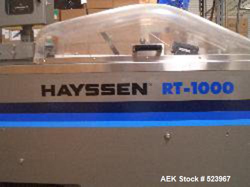 USED: Hayssen RT1000 MAP horizontal wrapper (horizontal form, filland seal machine) capable of speeds up to 160 ppm. Inverted seal withAccutrac film feed system. Package size range: length 4.25" to 1...