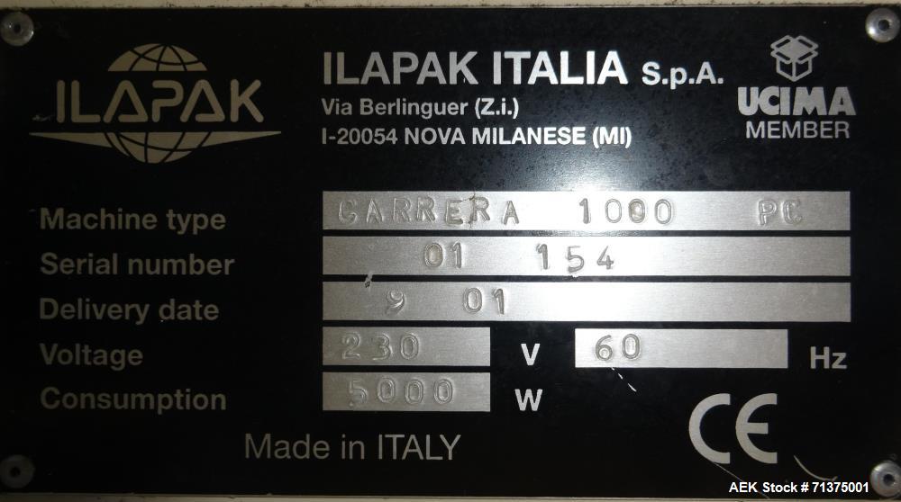 Used Ilapak Model Carrera 1000 PC Automatic Horizontal Flow Wrapper