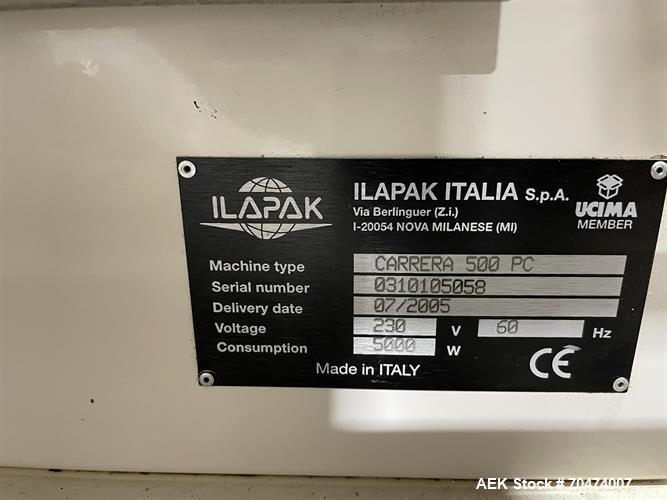 Used-Ilapak Model Carrera 500 PC Horizontal Flow Wrapper