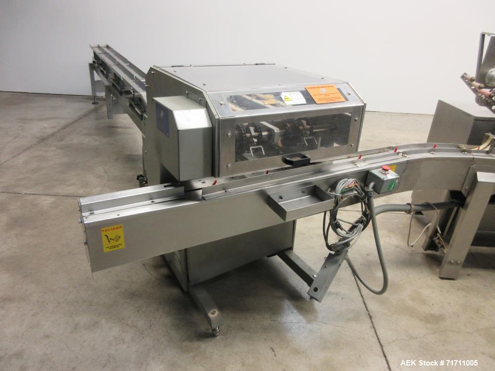 Used- Record Model Jaguar On-Edge Horizontal Cracker/Cookie Flow Wrapper