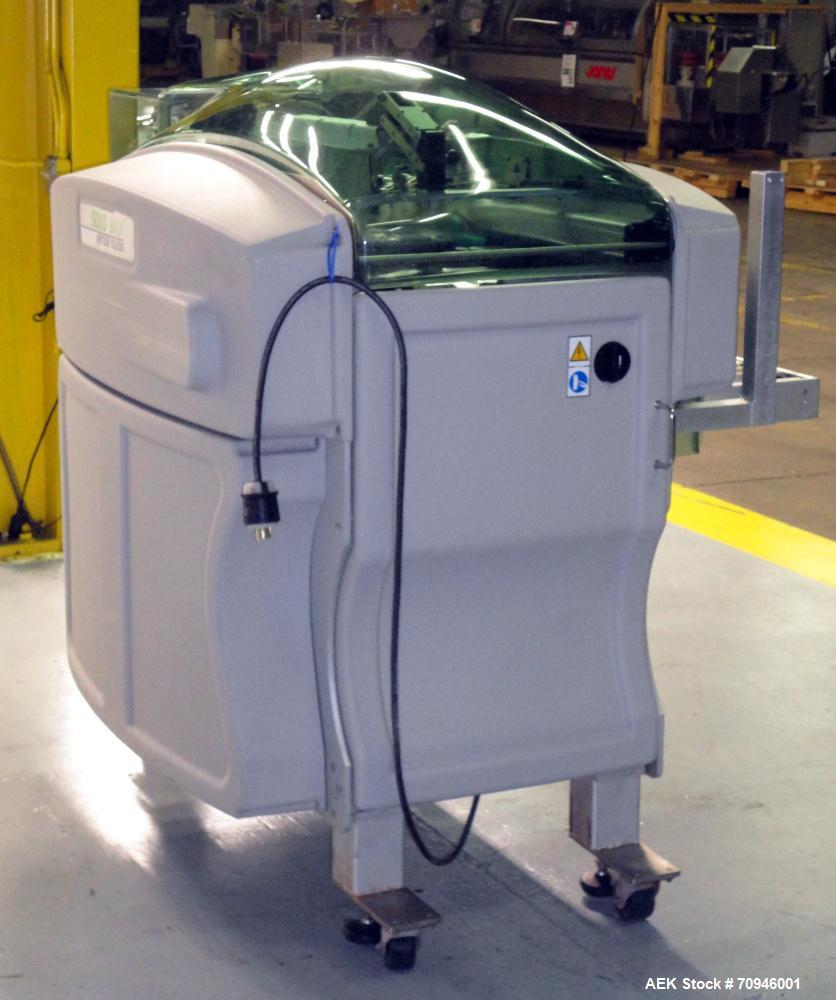 Used Exact Equipment Solo Max Automatic Stretch Wrapping Machine. Capable of speeds up to 30 ppm. Tray size from 7.1"L to 15.8"L, 5.1"W to 10.3"W, and 0.8" H to 5.5"H (Minimum to Maximum). Temperatur...