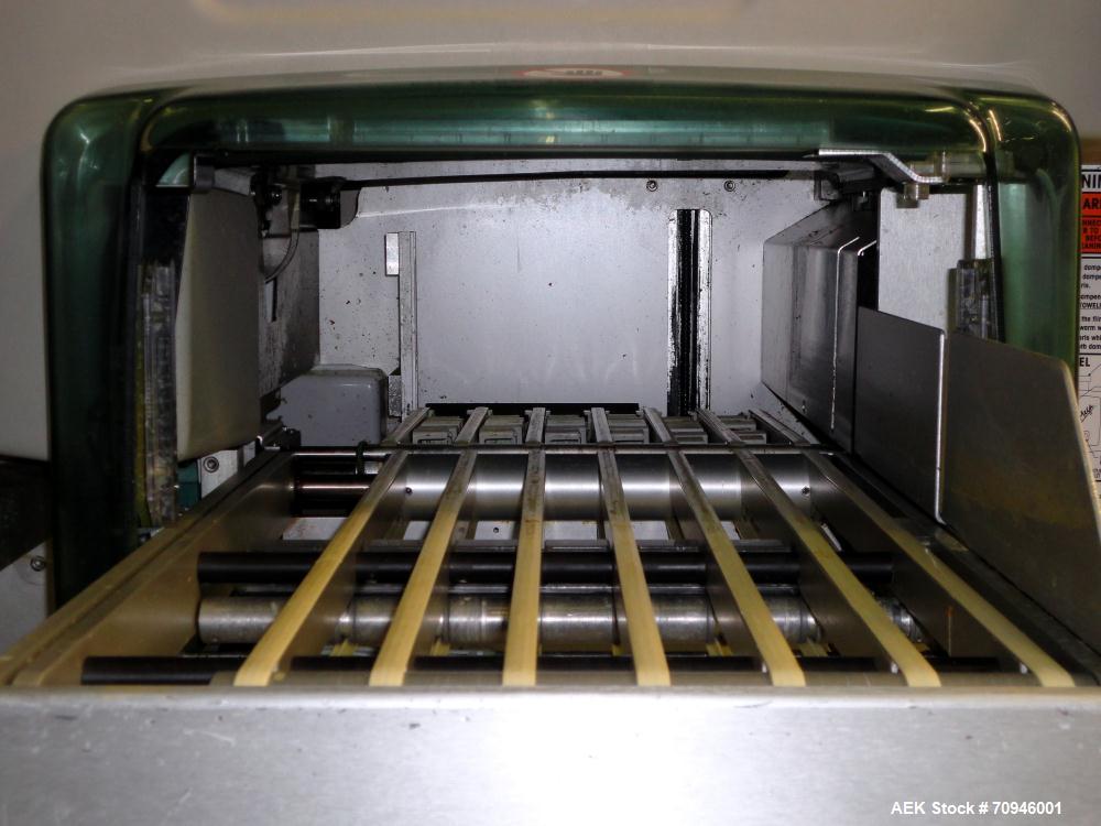 Used Exact Equipment Solo Max Automatic Stretch Wrapping Machine. Capable of speeds up to 30 ppm. Tray size from 7.1"L to 15.8"L, 5.1"W to 10.3"W, and 0.8" H to 5.5"H (Minimum to Maximum). Temperatur...