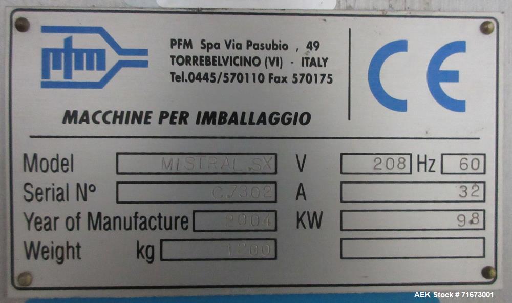 Used- PFM Model Mistral BA-SX Long Dwell Horizontal Flow Wrapper