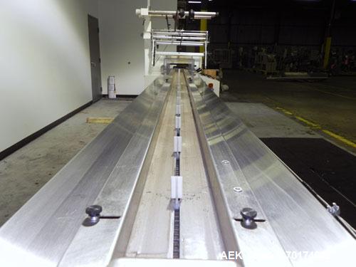 Used PFM Model Hurricane Horizontal Wrapper capable of speeds up to 100 packages per minute (150 with two up head). Has a package size range: length 15mm to 350mm, width 5mm to 320mm, height up to 10...