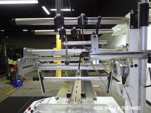 Used PFM Model Hurricane Horizontal Wrapper capable of speeds up to 100 packages per minute (150 with two up head). Has a package size range: length 15mm to 350mm, width 5mm to 320mm, height up to 10...