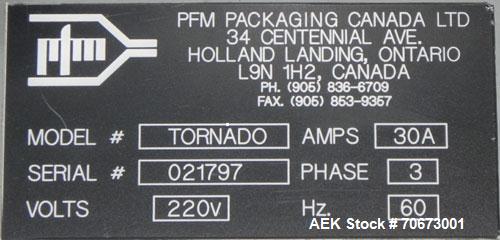 Used- PFM Model Tornado Inverted Seal Horizontal Flow Wrapper