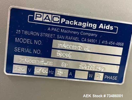Used Packaging Aids FW 400F Horizontal Flow Wrapper | 120 PPM | Gas Flush | Tear Notch | Built 2022