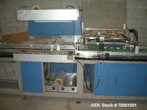 Used Pfankuch Model VP450 Series Wrapper System. Three station infeed section with mounts for three feeders. Three model 450 feeders, each equipped with 1-99 counters. One VP450 wrapper module with u...