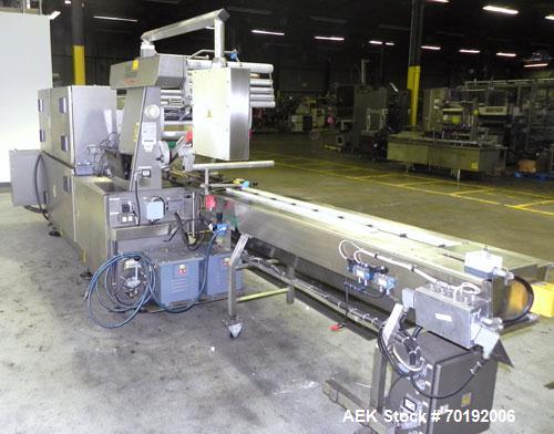 Used Rose Forgrove Integra Model RF602 Long Dwell Modified Atmosphere Horizontal Wrapper. Machine is capable of speeds up to 110 packages per minute. Has a package size range: (Width) 3/4" to 10", (H...