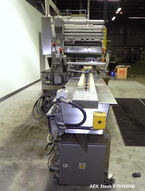 Used Rose Forgrove Integra Model RF602 Long Dwell Modified Atmosphere Horizontal Wrapper. Machine is capable of speeds up to 110 packages per minute. Has a package size range: (Width) 3/4" to 10", (H...