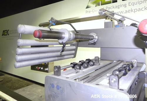 Used Rose Forgrove Integra Model RF602 Long Dwell Modified Atmosphere Horizontal Wrapper. Machine is capable of speeds up to 110 packages per minute. Has a package size range: (Width) 3/4" to 10", (H...