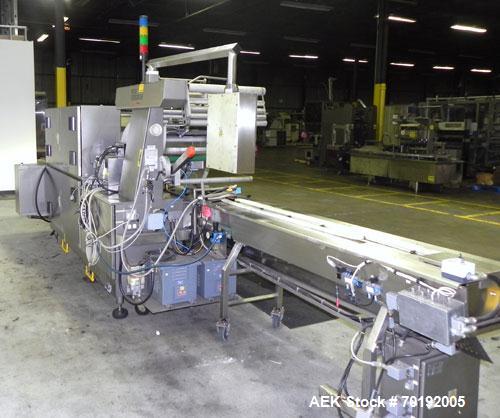 Used Rose Forgrove Integra Model RF602 Long Dwell Modified Atmosphere Horizontal Wrapper. Machine is capable of speeds up to 110 packages per minute. Has a package size range: (Width) 3/4" to 10", (H...
