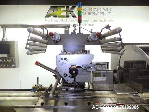 Used Rose Forgrove Integra Model RF602 Long Dwell Modified Atmosphere Horizontal Wrapper. Machine is capable of speeds up to 110 packages per minute. Has a package size range: (Width) 3/4" to 10", (H...