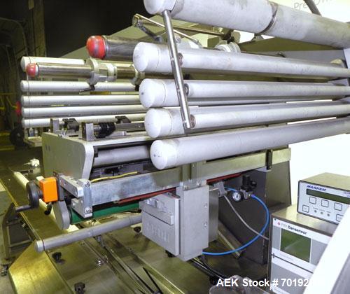 Used Rose Forgrove Integra Model RF602 Long Dwell Modified Atmosphere Horizontal Wrapper. Machine is capable of speeds up to 110 packages per minute. Has a package size range: (Width) 3/4" to 10", (H...