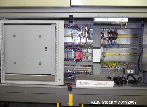 Used Rose Forgrove Integra Model RF602 Long Dwell Modified Atmosphere Horizontal Wrapper. Machine is capable of speeds up to 110 packages per minute. Has a package size range: (Width) 3/4" to 10", (H...