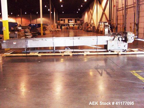 Used Allpac "Super Sanwrap" Wrapper. Model SSW is a fully automatic horizontal wrapper capable of speeds up to 120 PPM.  Has a 15' long stainless steel infeed. Ideal for sandwiches. Has belt discharg...