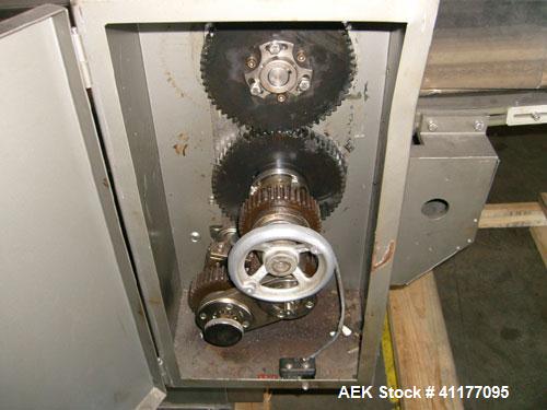 Used Allpac "Super Sanwrap" Wrapper. Model SSW is a fully automatic horizontal wrapper capable of speeds up to 120 PPM.  Has a 15' long stainless steel infeed. Ideal for sandwiches. Has belt discharg...