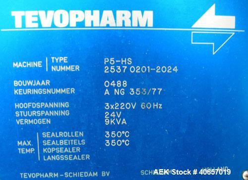 Used- TevoPharm Flow Wrapper, model P5-HS