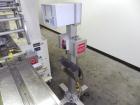 Used Doboy Mustang IV Horizontal Wrapper. Machine is capable of speeds up to 150 cpm. 1 up unit with film registration andArgus bar code scanner. Package size range: length up to 15