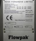 Used Rose Forgrove Integra Model RF602 Long Dwell Modified Atmosphere Horizontal Wrapper. Machine is capable of speeds up to 110 packages per minute. Has a package size range: (Width) 3/4
