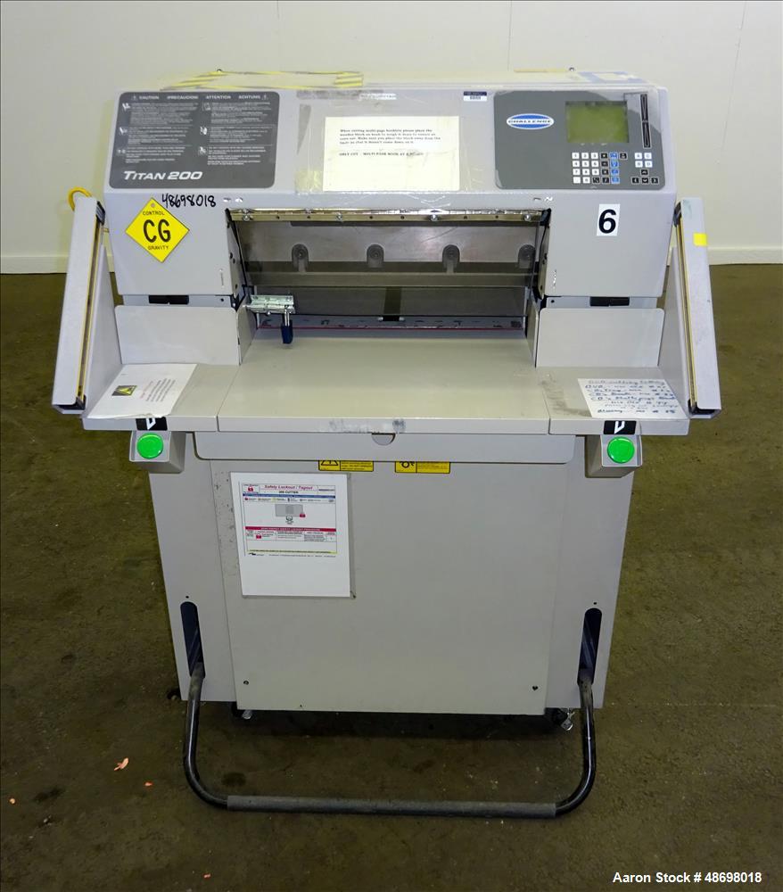 Used Challenge Machinery Titan Paper Cutter, Model 200A.