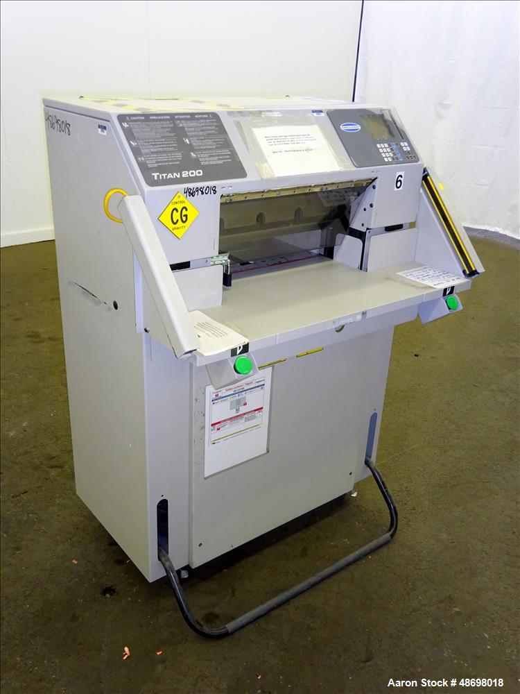 Used Challenge Machinery Titan Paper Cutter, Model 200A.