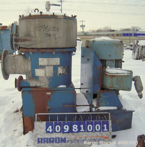 Used Kadant Black Clawson Selectifier Screen, model 24PHL screen, 316 stainless steel. Approximately 24'' diameter screen, driven by a 150 hp, 3/60/575 volt, 1182 rpm motor. (2) 12'' openings, (2) 4'...