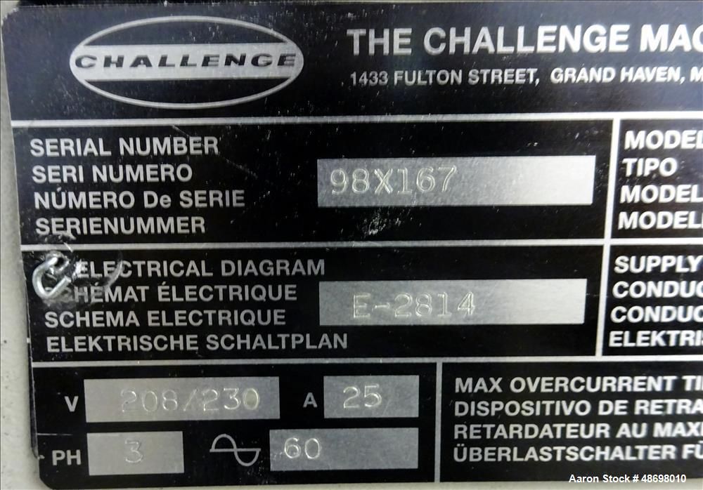 Used Challenge Machinery Paper Cutter, Model 305 XG.
