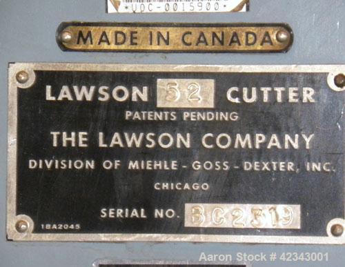 Used Lawson Pacemaker II Hydraulic Clamp Cutter, Model 52