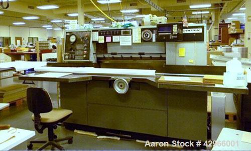 Used Harris-Seybold 42’’ Citation Magnetic Spacer  Paper Cutter, Model Citation. 42" Wide blade. Magnetically controlled spacer, push button channel selector. Maximum trimmed pile 5-1/2’’ x 42’’ x 42...