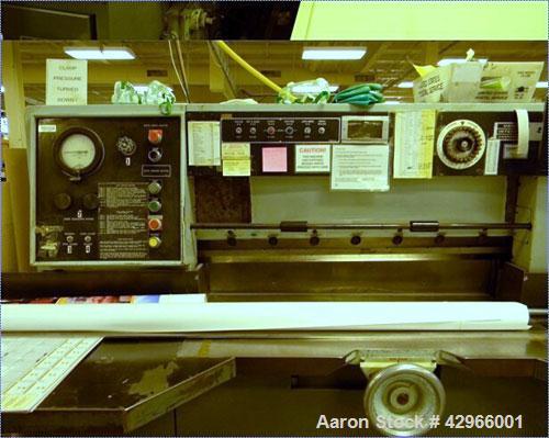 Used Harris-Seybold 42’’ Citation Magnetic Spacer  Paper Cutter, Model Citation. 42" Wide blade. Magnetically controlled spacer, push button channel selector. Maximum trimmed pile 5-1/2’’ x 42’’ x 42...