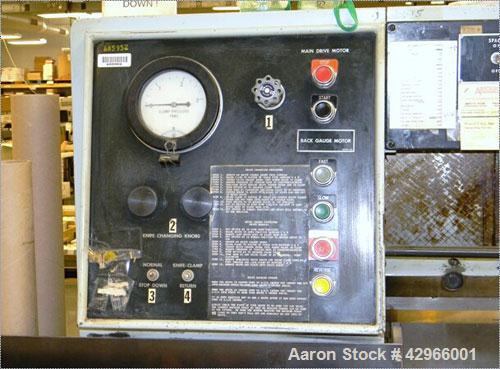 Used Harris-Seybold 42’’ Citation Magnetic Spacer  Paper Cutter, Model Citation. 42" Wide blade. Magnetically controlled spacer, push button channel selector. Maximum trimmed pile 5-1/2’’ x 42’’ x 42...