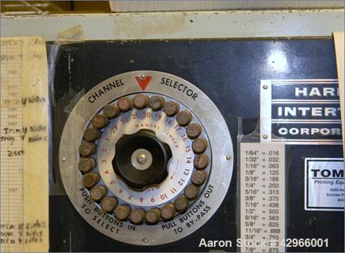Used Harris-Seybold 42’’ Citation Magnetic Spacer  Paper Cutter, Model Citation. 42" Wide blade. Magnetically controlled spacer, push button channel selector. Maximum trimmed pile 5-1/2’’ x 42’’ x 42...