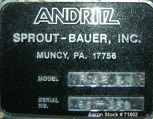 Used Stainless Steel Andritz Sprout Bauer 42" Twin-Flo Electromechanical Refiner, Model R42EM
