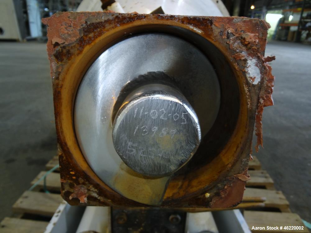 Used Cincinnati Milacron Crammer Feeder. Approximately 5" diameter 304 stainless steel vertical feed screw. Carbon steel slant cone hopper approximately 28" diameter x 34" deep. Screw driven by a 3 h...